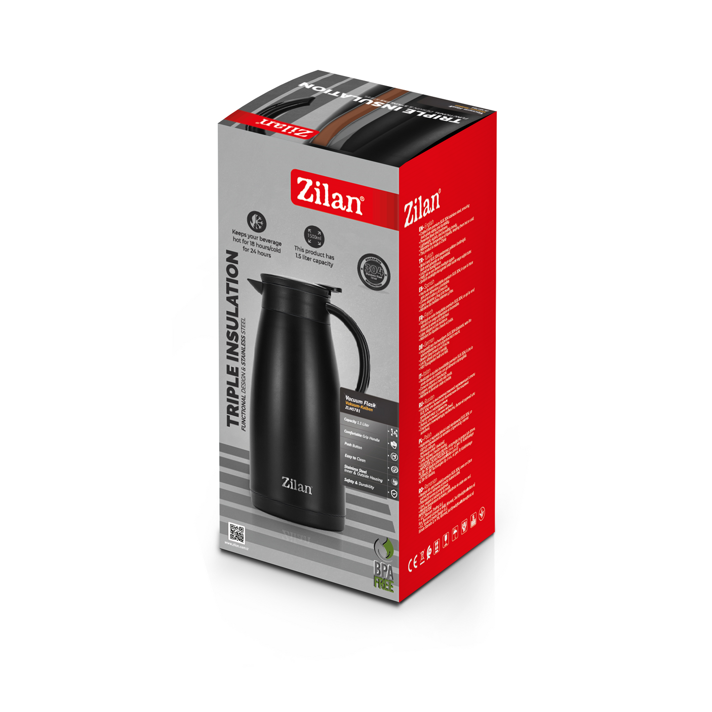 Vacuum Thermos Black 1500ml