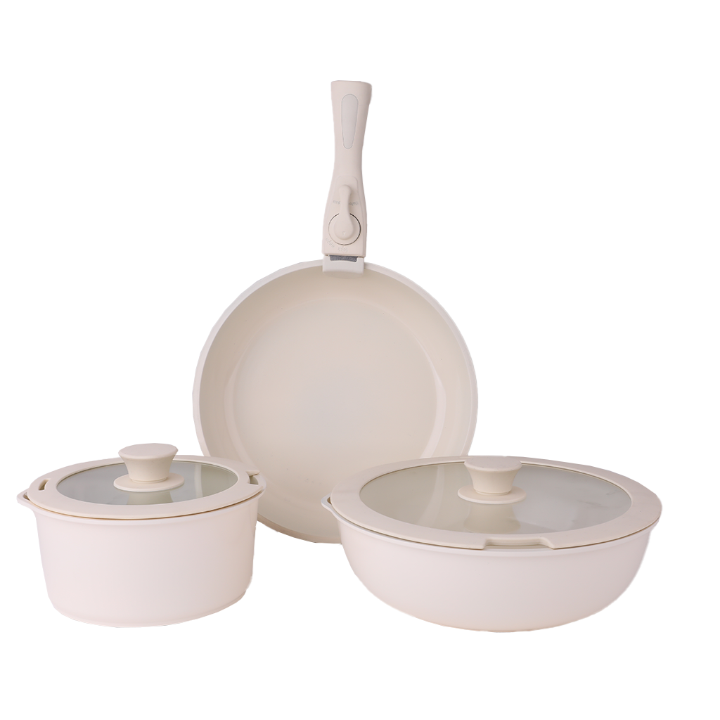 Cookware Set 8 Pcs Beige Chef