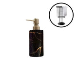 Liquid Soap Dispenser With Black Stand Black Marble 500ml