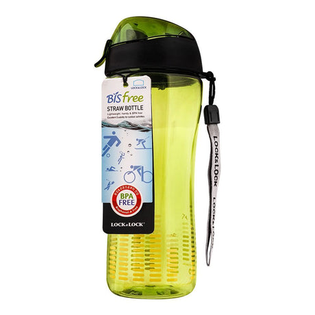 Bisfree Sports Bottle 550Ml W/Silicon Straw Green