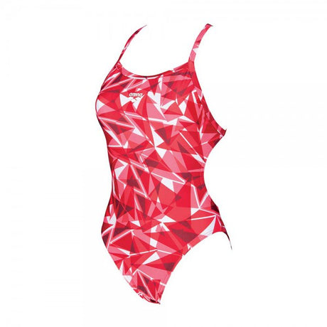 Arena Women's Shattered Glass Lightech Swimming Suit-Red