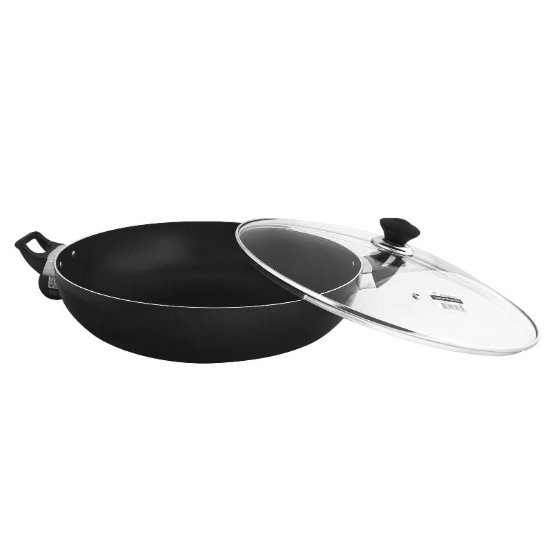 Non Stick Karahi With Glass Lid Black 20cm