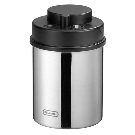 DeLonghi Vacuum Sealed Coffee Canister, Stainless Steel