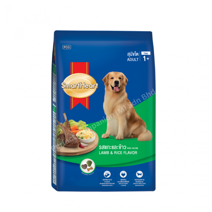 Smartheart Dry Adult Dog Food - Lamb and Rice 500gm (Pack of 18)