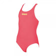 Arena Girls Solid Swim Pro JR Swimming Suit-Fluo Red