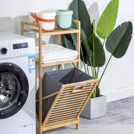 Laundry Storage Hamper Bamboo Tilt