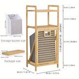 Laundry Storage Hamper Bamboo Tilt