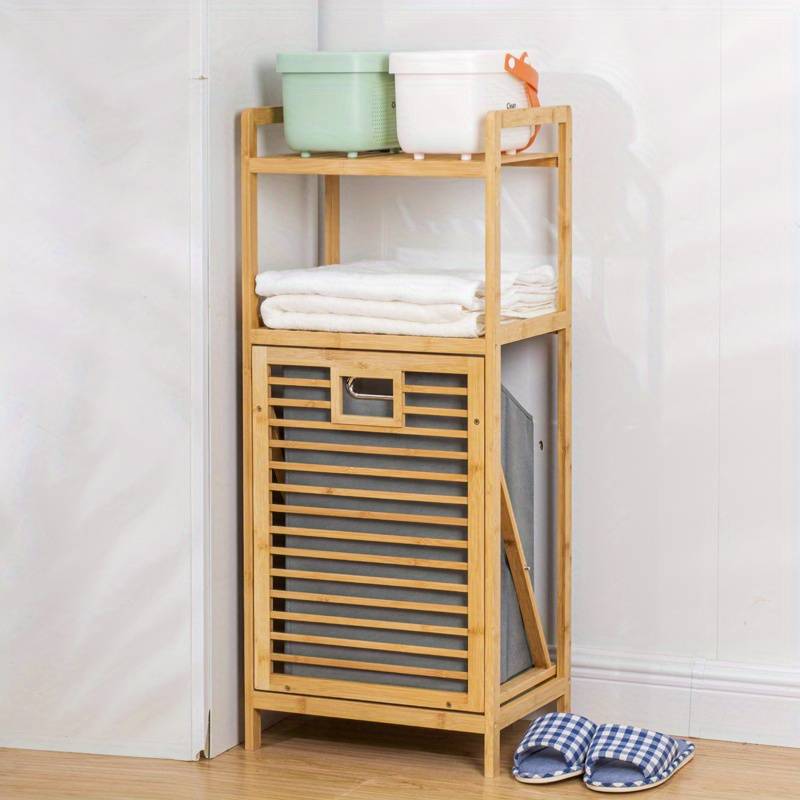 Laundry Storage Hamper Bamboo Tilt