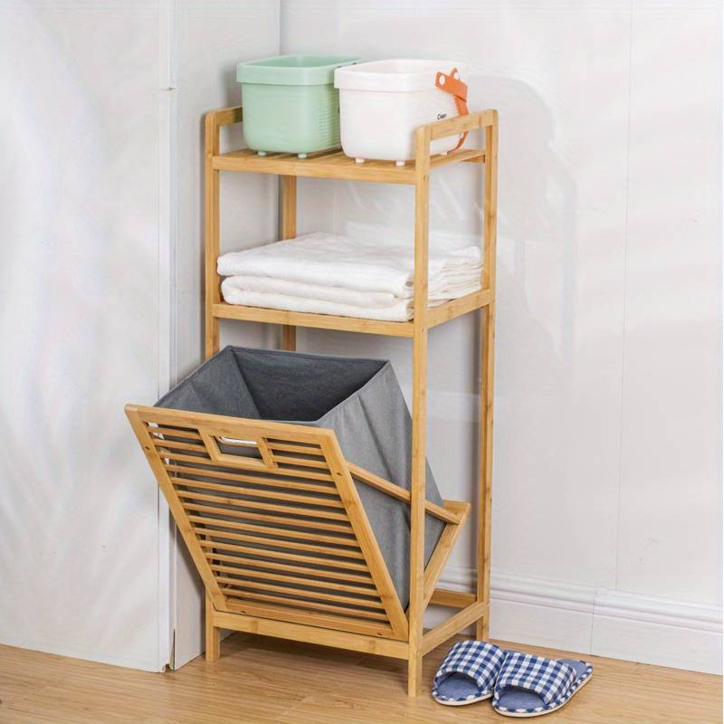 Laundry Storage Hamper Bamboo Tilt