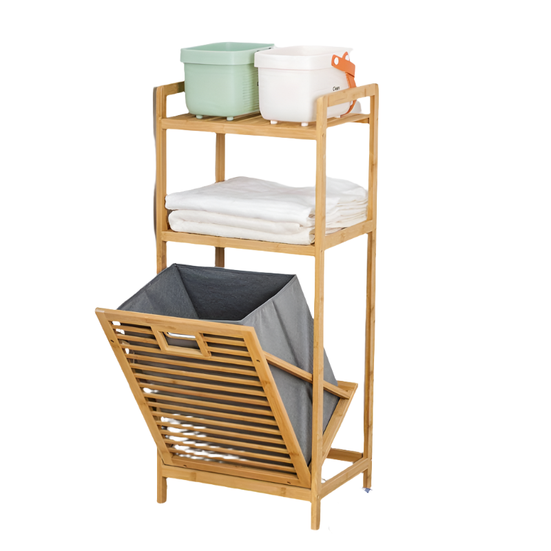 Laundry Storage Hamper Bamboo Tilt