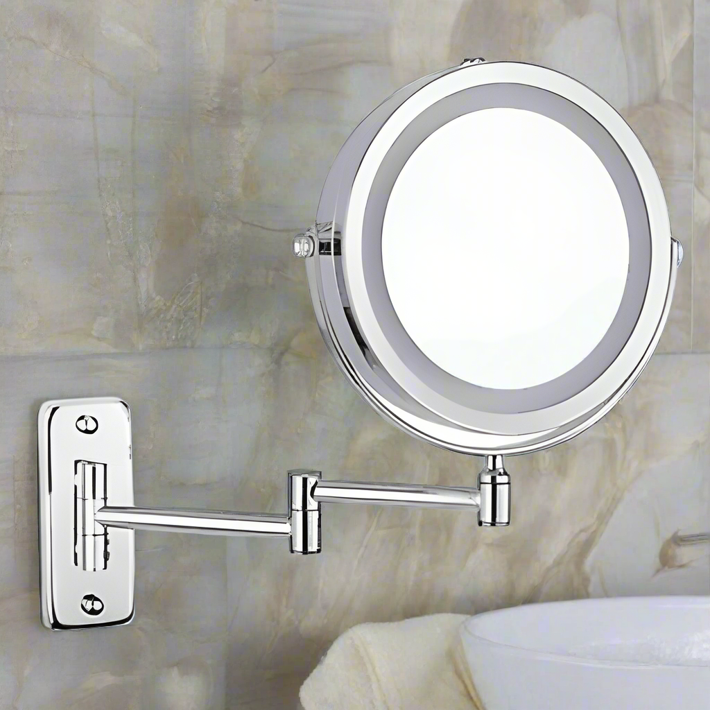 Wall Mounted LED Light Cosmetic Mirror 3x 22cm