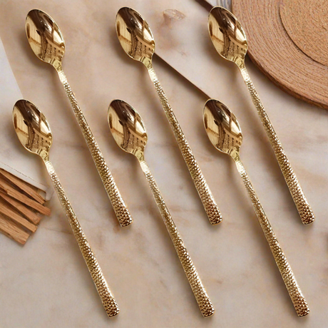 Ice Spoon Set of 6pcs Gold