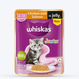 Whiskas Chicken with Salmon Jelly Kitten Junior 2-12M, 80gm (Pack of 28)