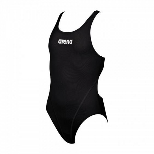 Arena Girls Solid Swim Tech JR Swimming Suit-Black