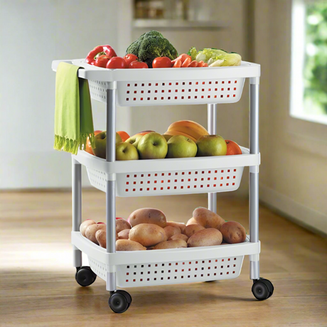 Heavy Duty Vegetables Trolley White