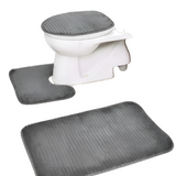 Bath Mat Set 3Pcs Grey