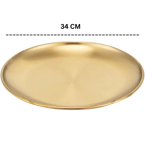 Gold Plated Stainless Steel Plate 34cm