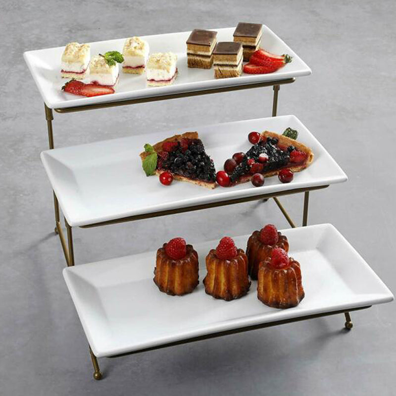 3 Tier Rectangular Serving Stand with Trays