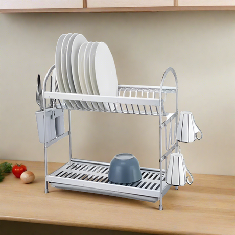 2 Tier Dish Rack Aluminum