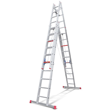 4 Section Aluminium Industrial Ladder 4*14 Steps (4*4Mt) Premium