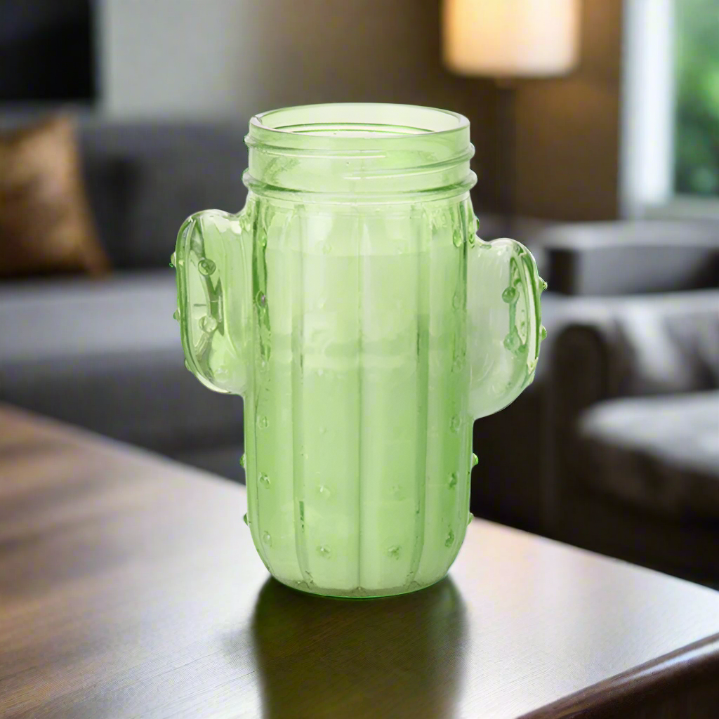 Candle in Glass Cactus Jar