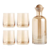 Water Glass & Jugs With Ball Lid Gold ( Set of 7)