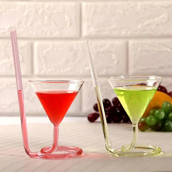 Spiral Straw Cocktail Glass