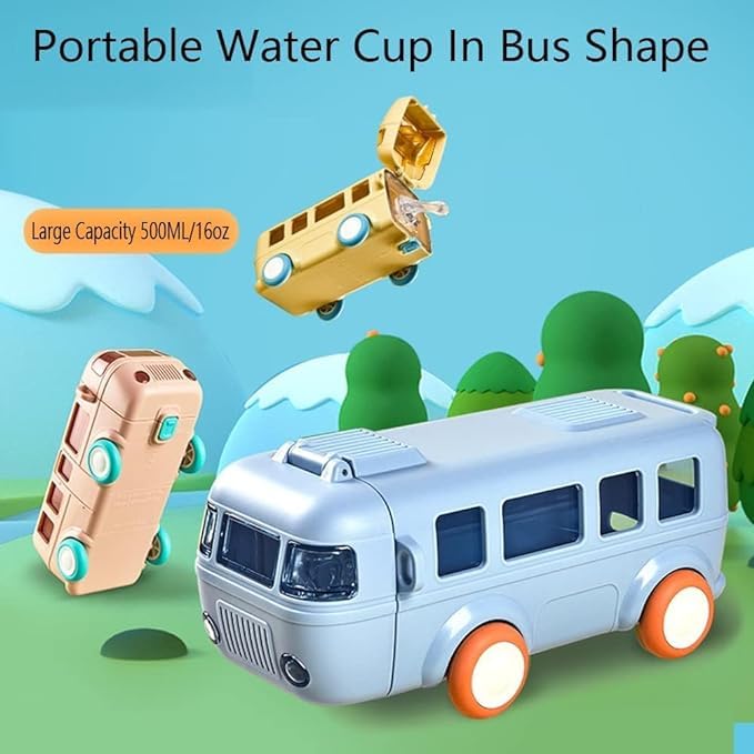 Bus Kids Water Bottle Plastic 500ml