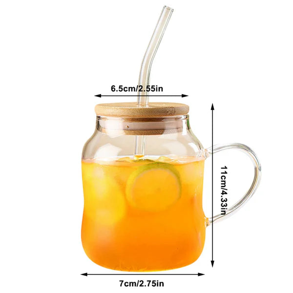 Glass Tumbler With Straw