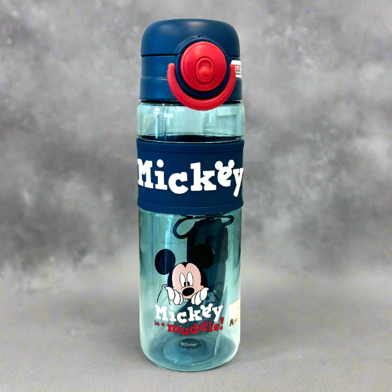 Mickey Mouse Water Bottle 680ml With Straw