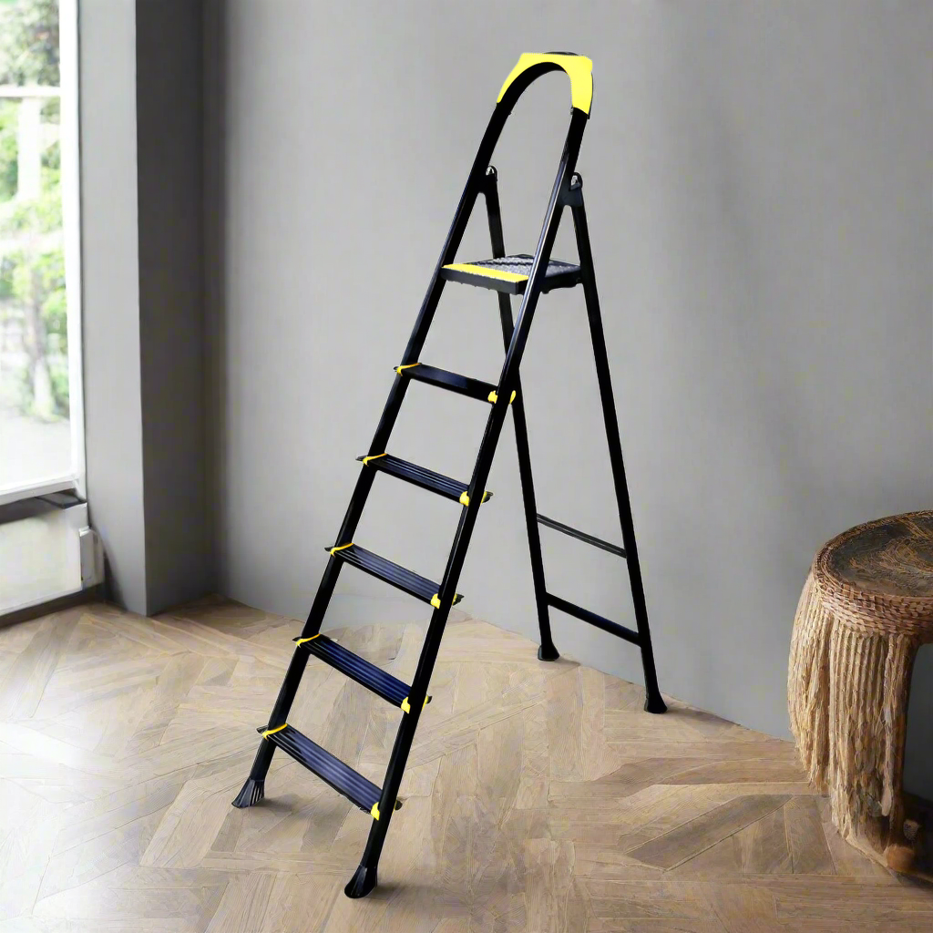 Metal Ladder 6 Steps Black