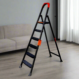 Metal Step Ladder 6 Steps Black