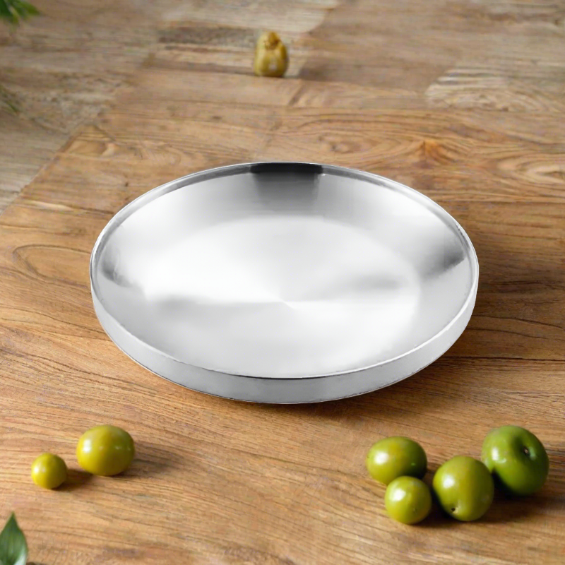 Round Fruit Tray Silver 30cm