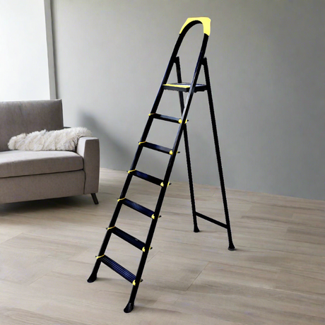 Metal Ladder 7 Steps Black