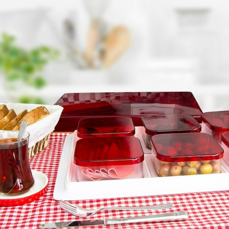 Breakfast Set Red & White