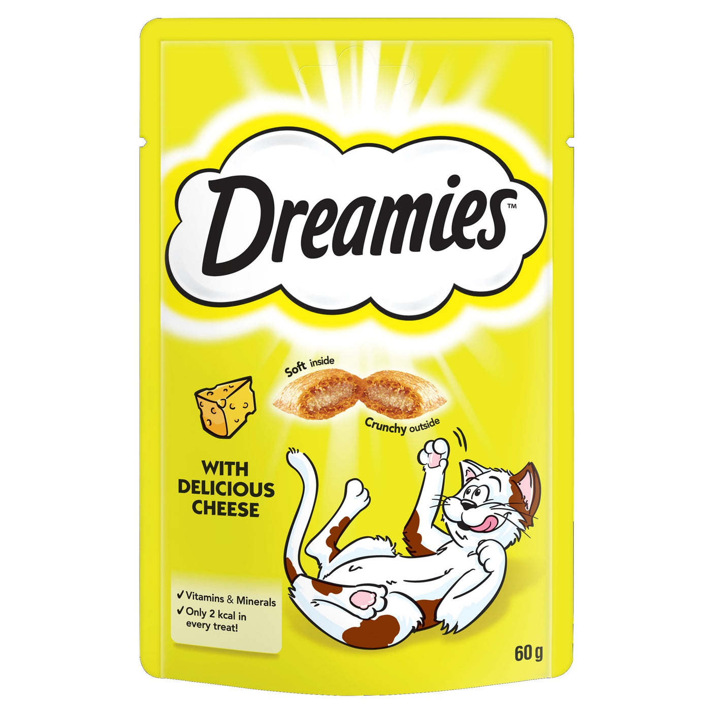 Dreamies Cat Treat Cheese 60g (Pack of 8)