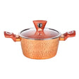 Non Stick Pot With Glass Lid Orange 28cm