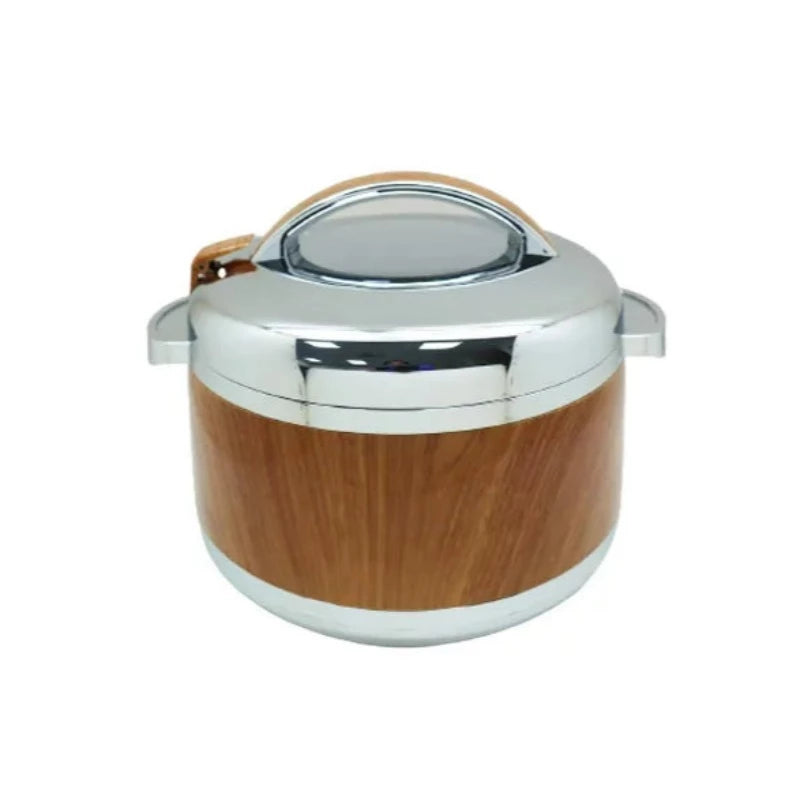 4 Ltr Light Wood+Silver Hotpot