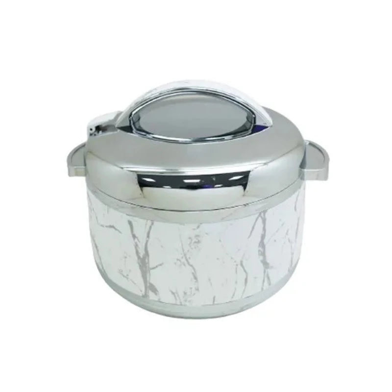 4 Ltr White Silver Hotpot