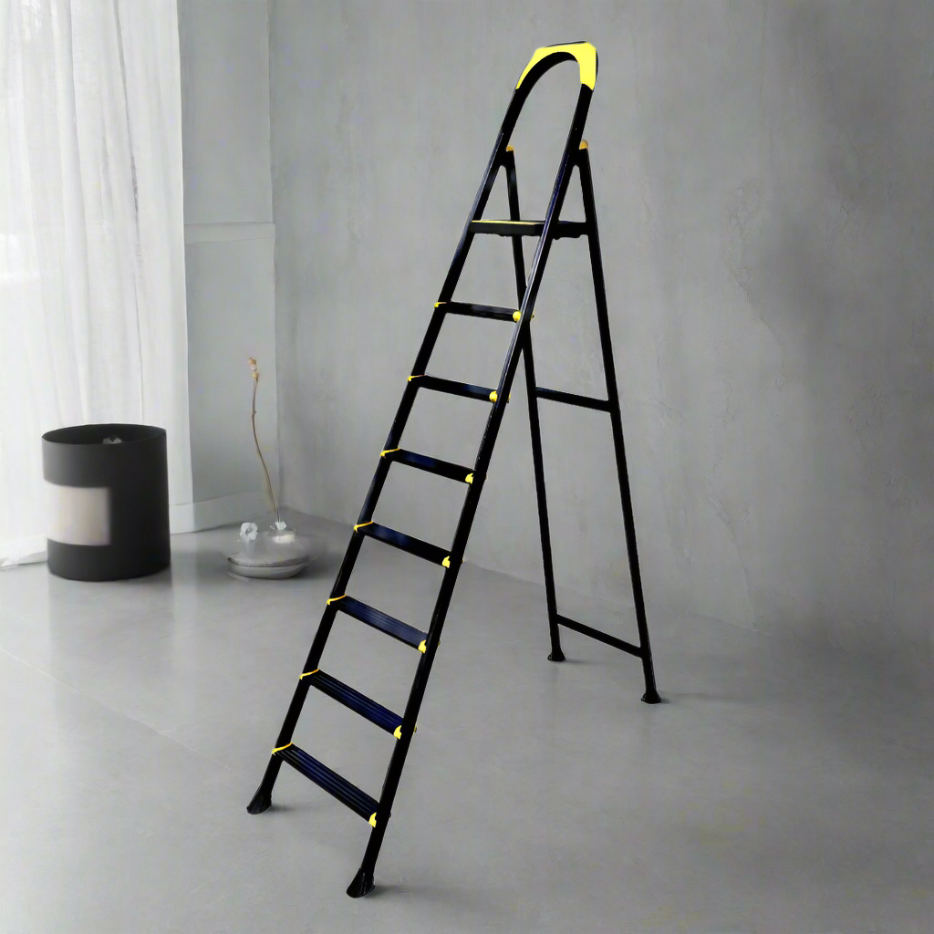 Metal Ladder 8 Steps Black