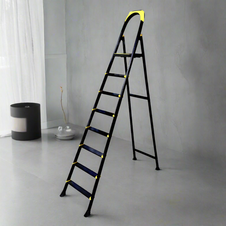 Metal Ladder 8 Steps Black