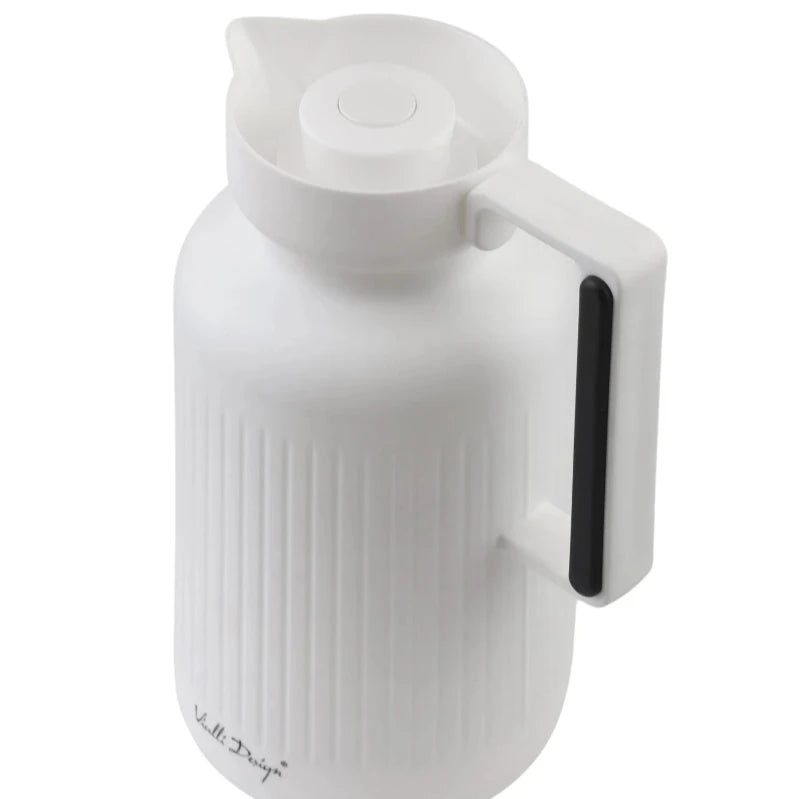 Thermos With Glass Inner 1l White