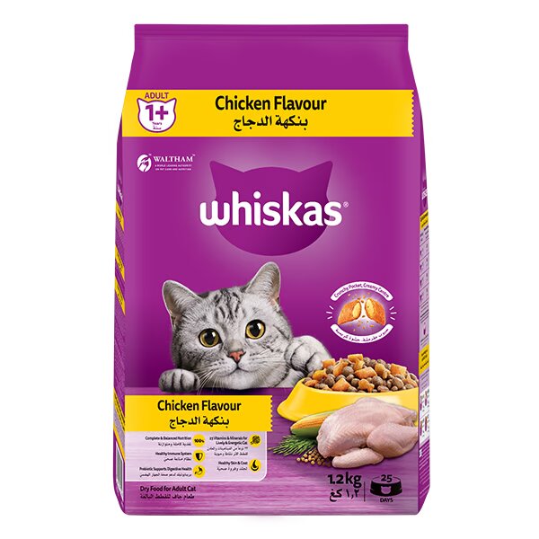 Whiskas Chicken 1+ Dry Food, 1.2kg (Pack of 6)