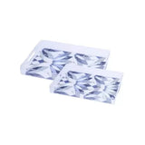 Serving Tray Plastic Blue (Set of 2)