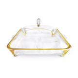 4 Division Dry Fruit Dish With Glass Lid