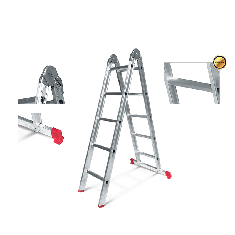 Aluminium Double Side Ladder With Hinge 10+10 - Standard