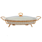 Oval Burner Dish With Stand 17"