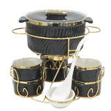 Soup Set With Golden Stand (17pcs Set)