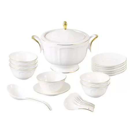 Soup Set White & Gold (Set of 21pcs)