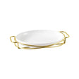 Oval Plate With Gold Stand 10"